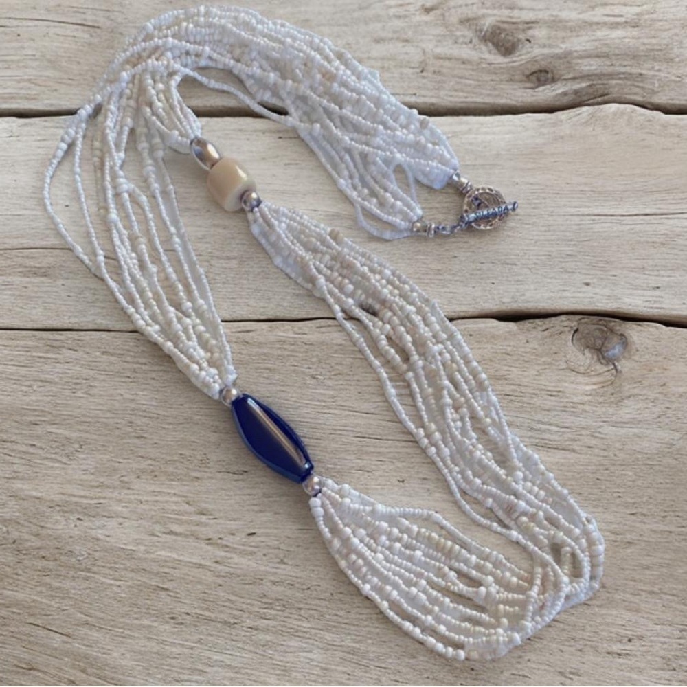 Silpada Necklaces Seed Beads, Sterling. Pen Shell Beaded N1573  35"  inches